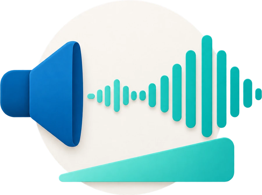 ツールのイラスト: 小さな録音の音量を上げる